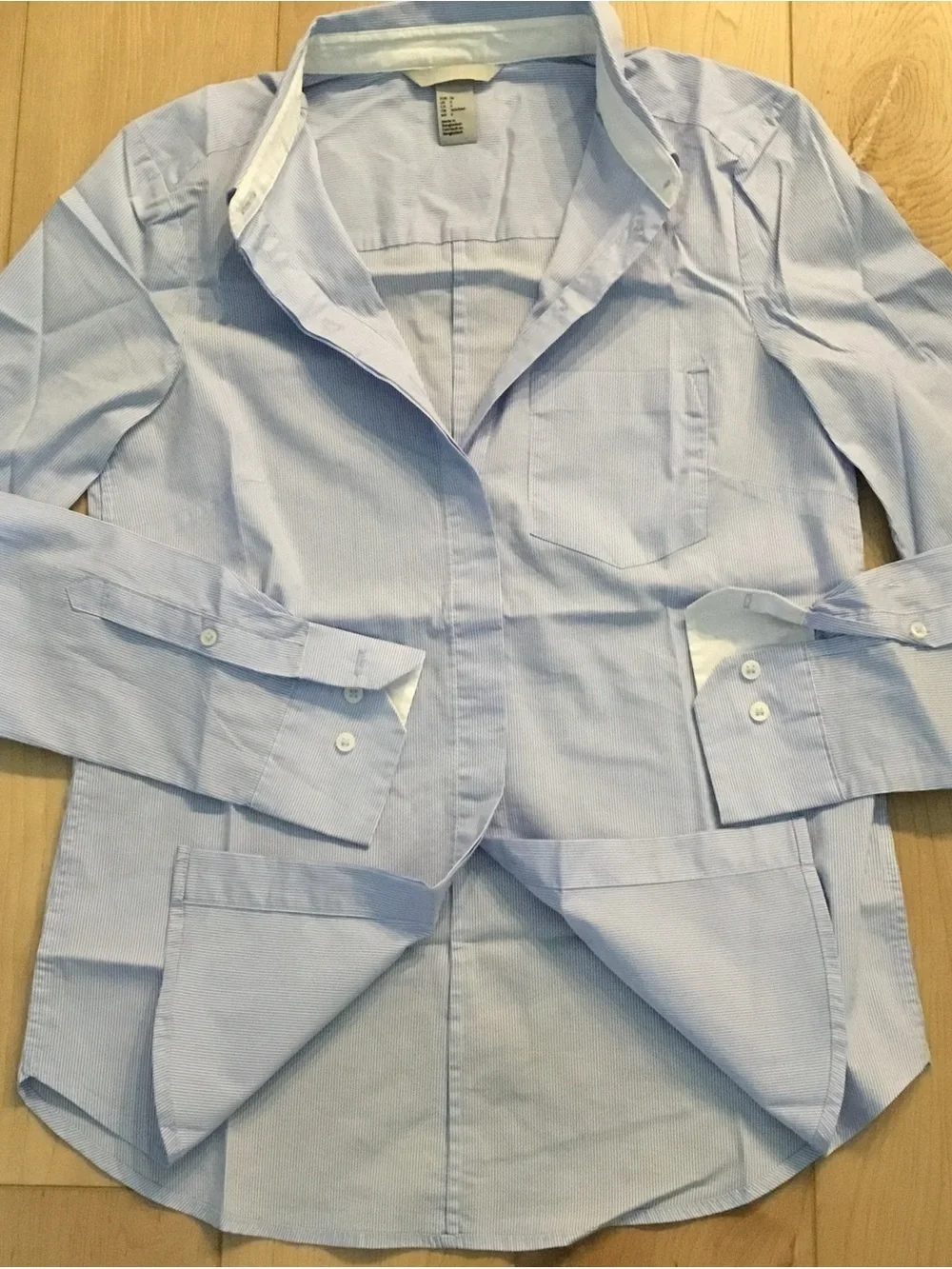 Light Blue Striped Button-Up Shirt - Classic Style - Picture 15 of 16